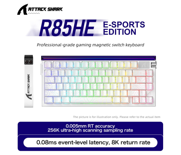Attack Shark R85 HE Rapid Trigger 8kHz/256kHz biała - 1472694 - zdjęcie 6